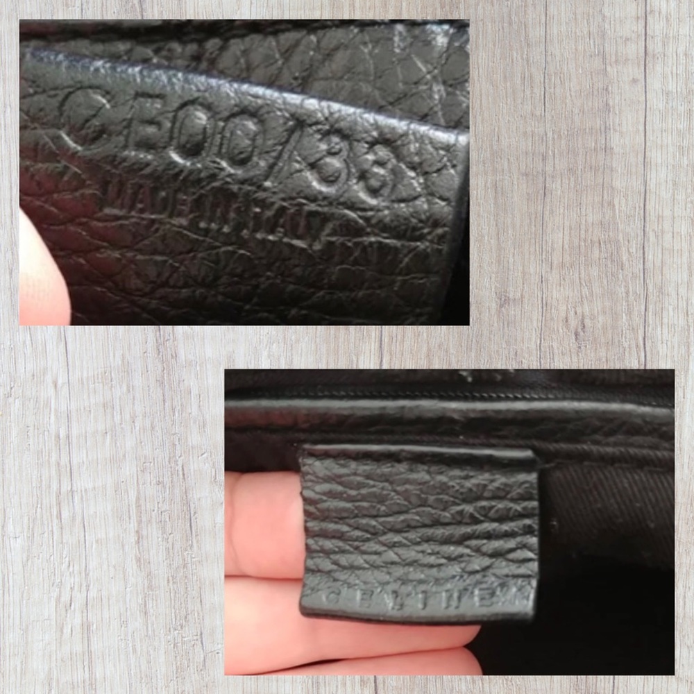 Vintage Celine Authentic Black Logo Leather Handbag Bag CE00 / 33 made in italy - Picture 8 of 10